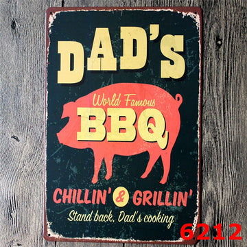 Retro Metal BBQ Signs