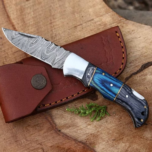 Damascus Pocket Knife