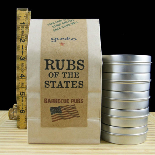 Gusto's Original Barbecue RUBS of the STATES BBQ Sampler Gift Set - Excellent Grilling Gift!