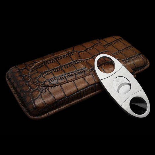 Genuine Crocodile Skin Cigar Case