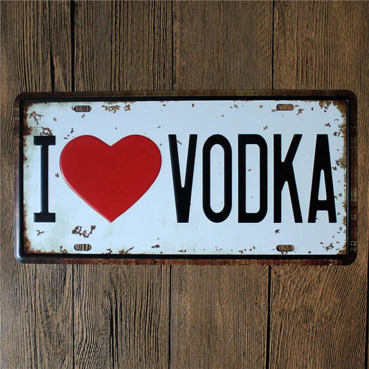 Love Vodka, Beer, or Whiskey Vintage Pub Signs