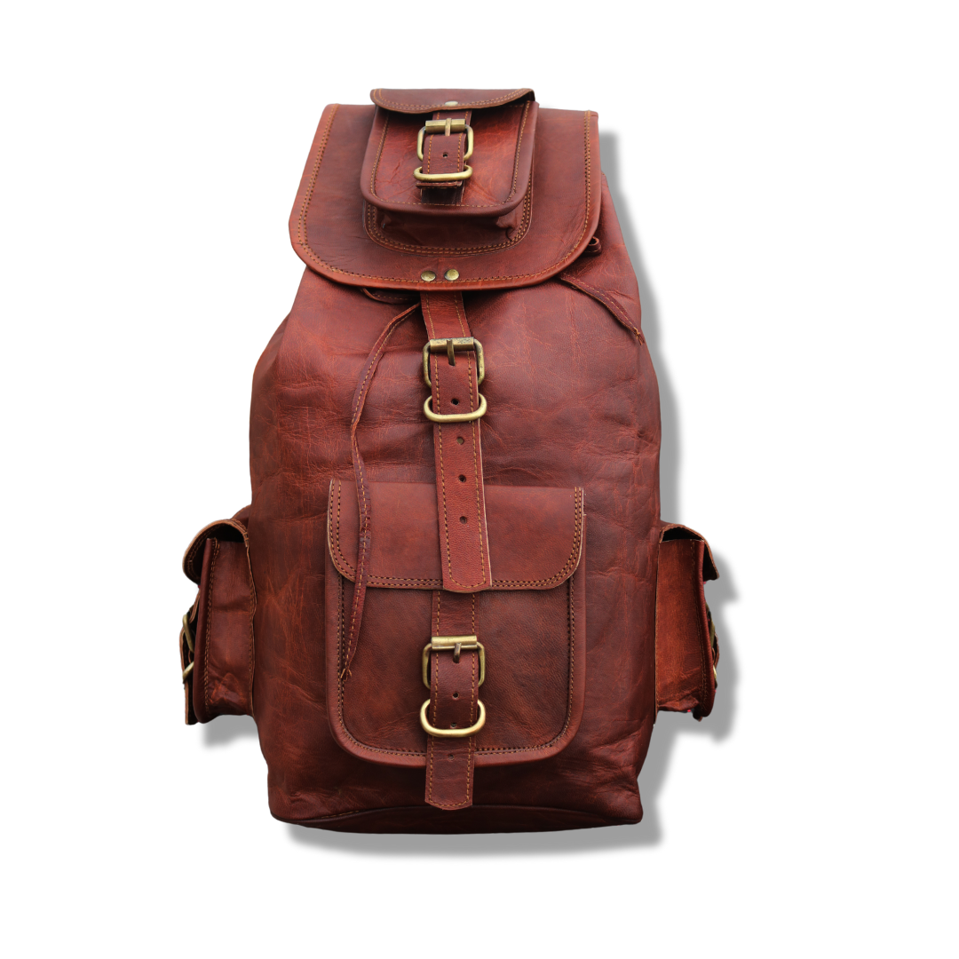 ANUENT Handmade Leather Travel Rucksack