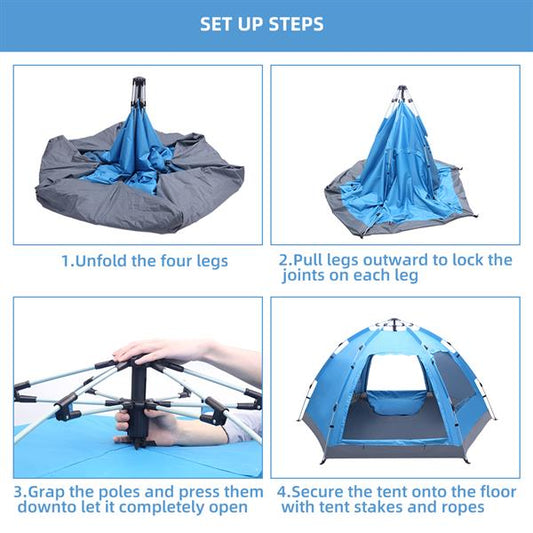 Instant Pop-Up Waterproof Tent for Family Camping and Hiking