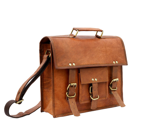 Leather Messenger Shoulder Bag