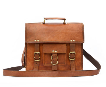 Leather Messenger Shoulder Bag